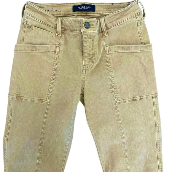 Liverpool Dull Gold Ankle Cargo Jeans with Zipper - Picture 8 of 9